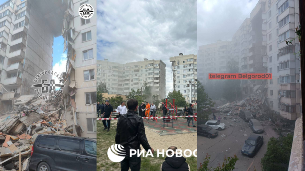 Λήψεις από το τμήμα του συγκροτήματος κατοικιών που κατέρρευσε